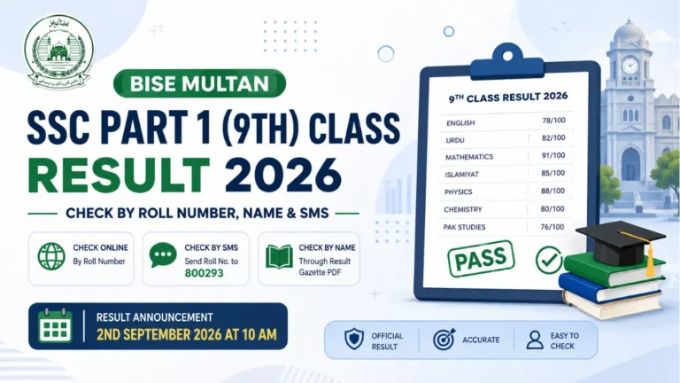 SSC Part 1(9th) Class Result 2026